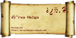 Árva Helga névjegykártya
